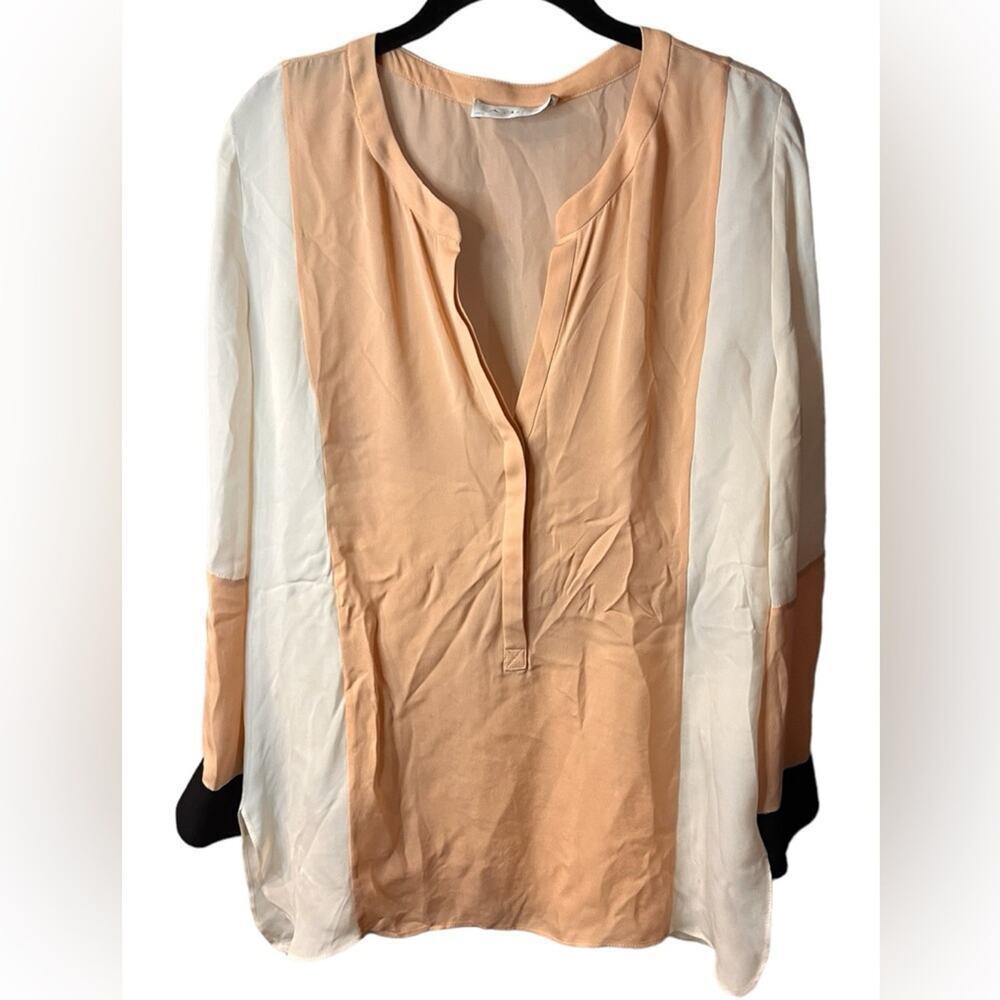 A.L.C 100% Silk Colorblock Blouse Medium